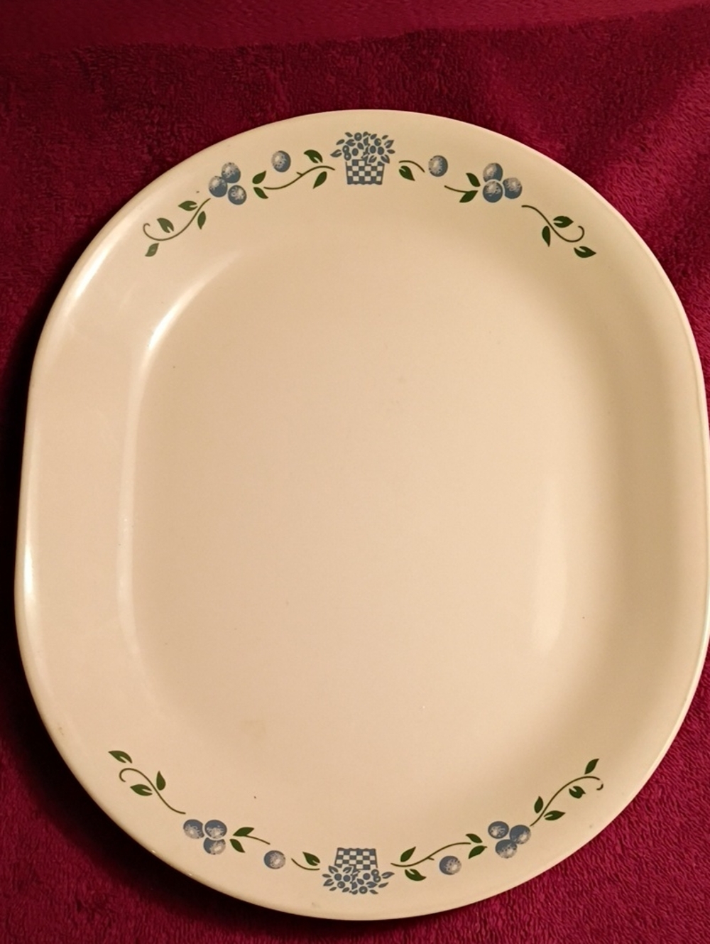 Vintage Corelle Blueberry Bouquet 12" Platter.